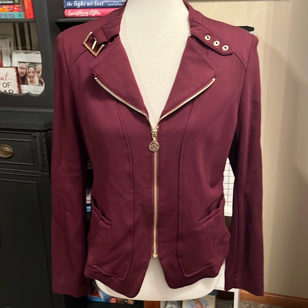 ANNE KLEIN burgundy/wine-colored blazer.